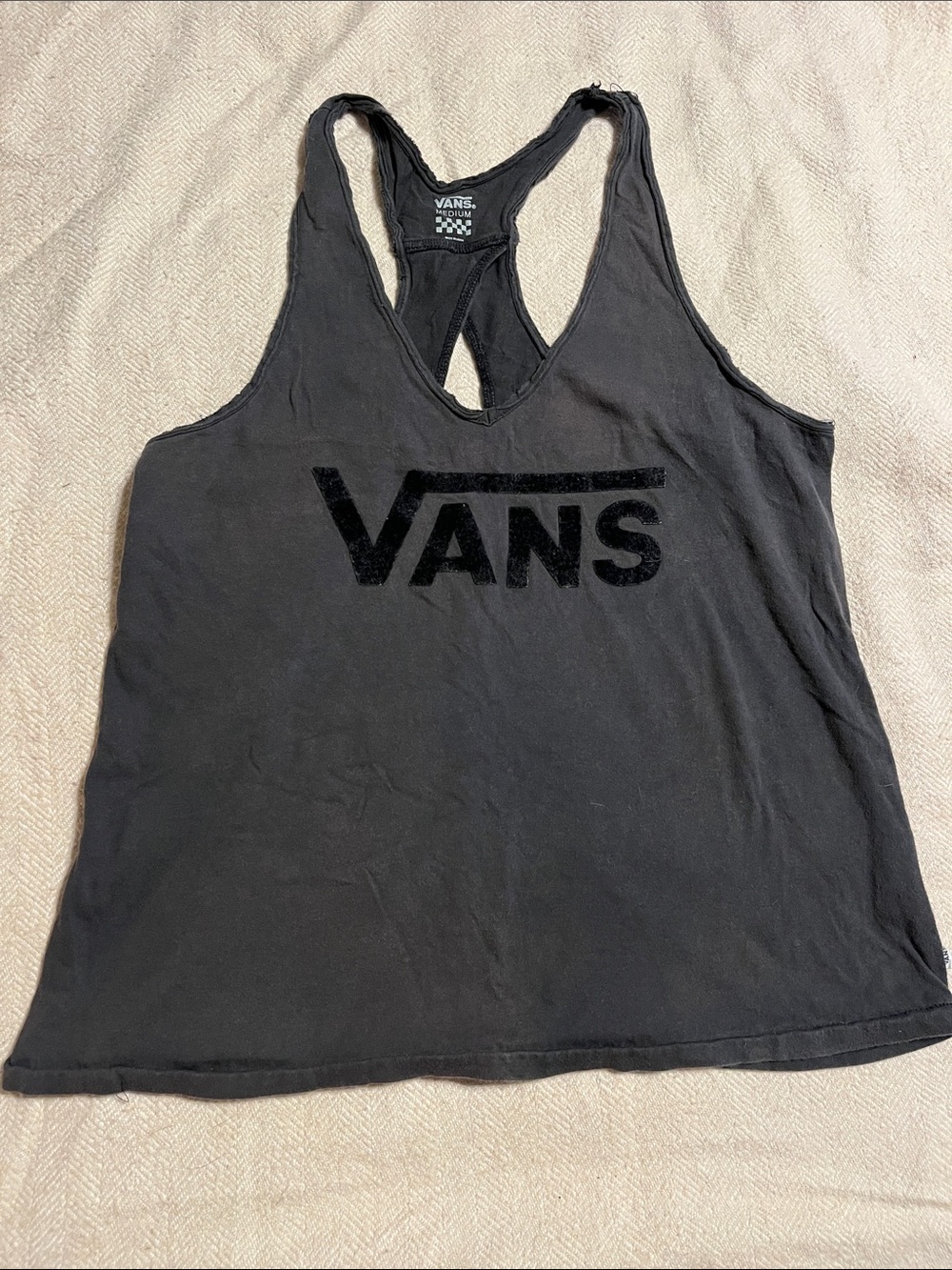 Vans Black Velvet Logo Racerback Tank
